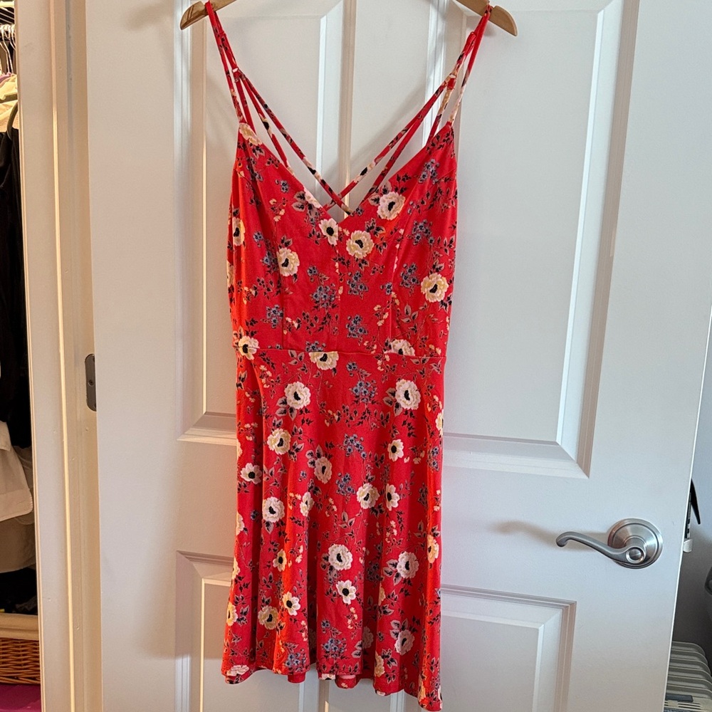 Socialite Floral Red Strappy Dress